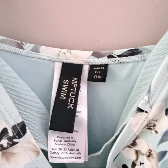 Nip Tuck Swim Floral Ruched One Piece Swimsuit Tummy Control Mint Green 6 - Picture 4 of 10